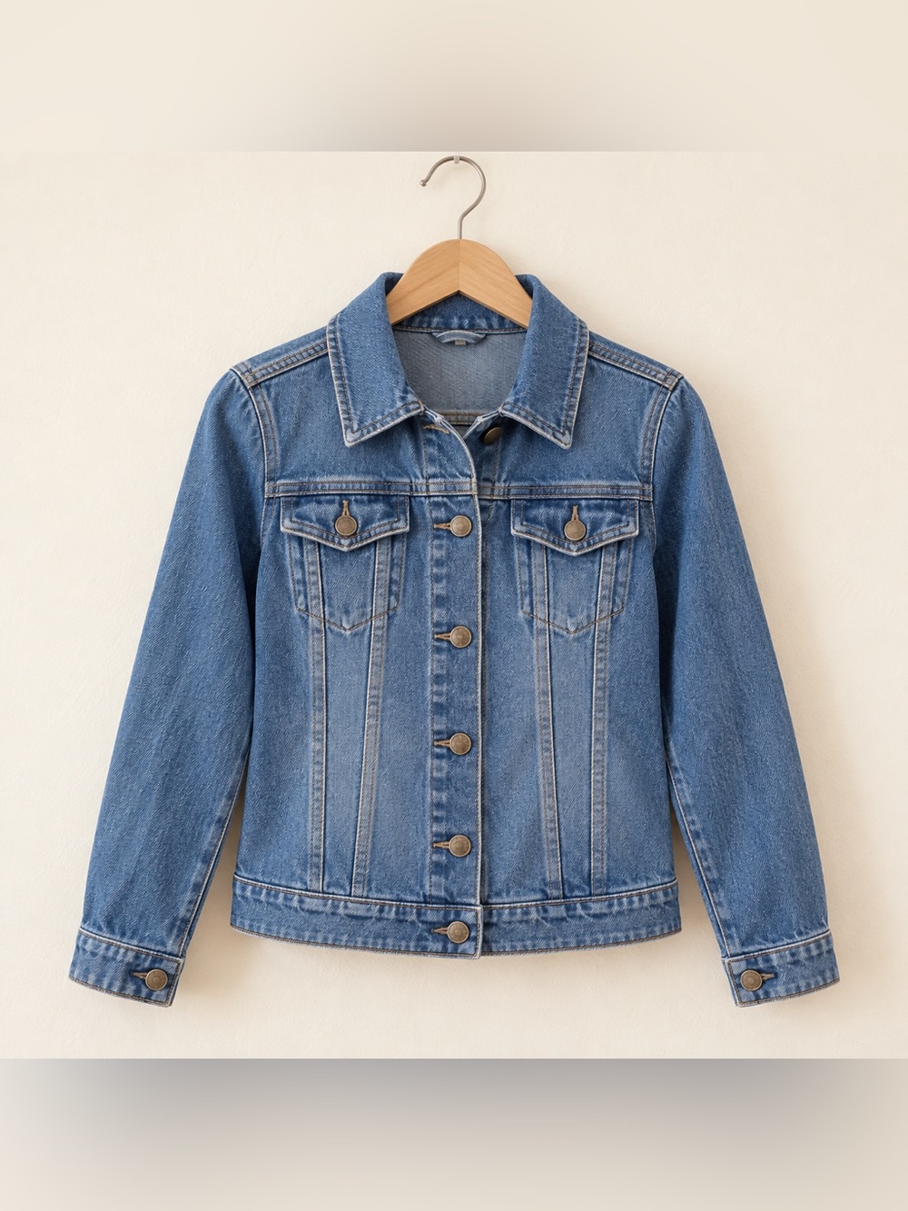 Cherokee Girls Blue Denim Jean Jacket XL 14/16 Button Front Pockets